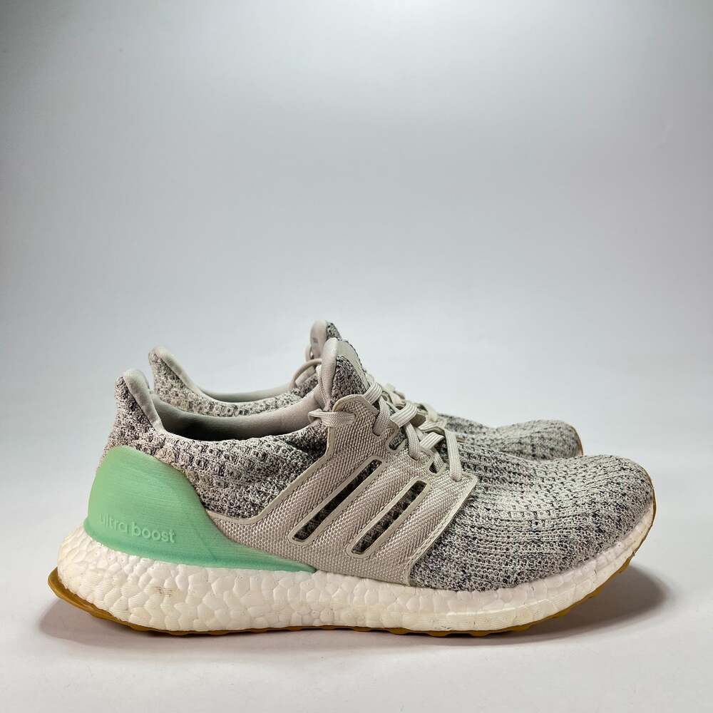 Adidas UltraBoost 4.0 Grey White Mint Green Running Shoes DB3212 Women's Size 7